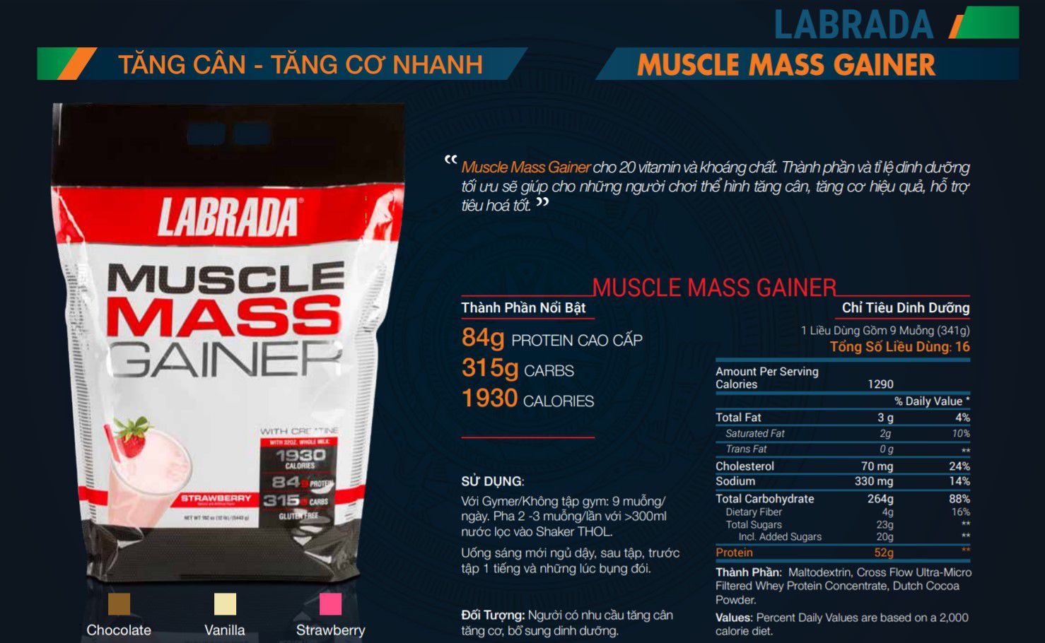 sữa tăng cân mass muscle gainer